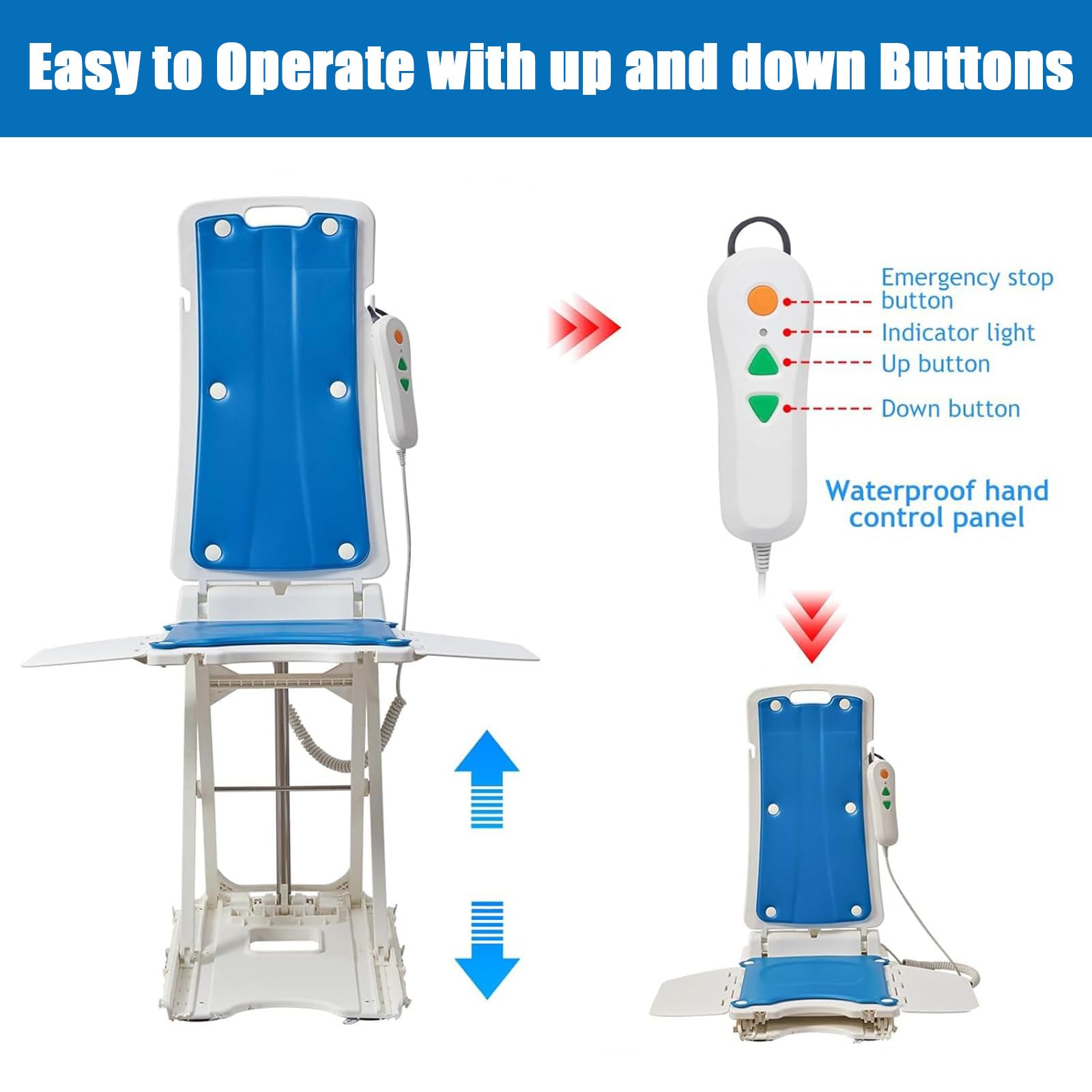 Sillas para Levantarse Eléctrica con Asistencia, Uso Multifuncional, Ayuda para Levantarse del Suelo, Altura Ajustable hasta 48 Cm, Ideal para Personas Mayores, Soporta hasta 136 Kg