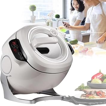 2000W Commercial Food Processor, 6L Intelligent Automatic Cooking Machine with 360 Rotating and 3D All-Round Heating, Drum Type Food Processor with Smart Touch Screen