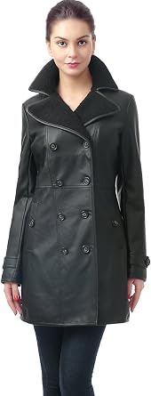 BGSD Womens Lorin Faux Leather Long Walking Coat