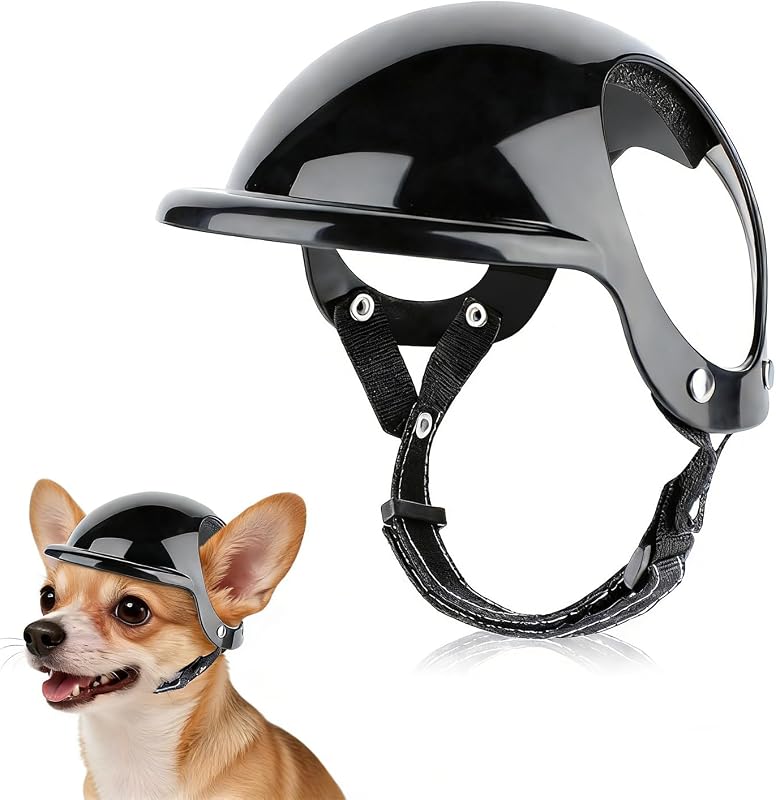 Capacete para Cães LESYPET em ABS com Aberturas para as Orelhas, Preto XS