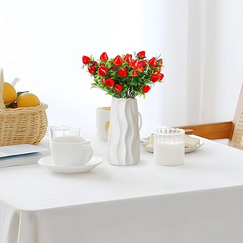 Miniatura 3 de Fresa falsa, 3 piezas de tallo de fresa artificial, adornos de flores de fruta para decoración del hogar, boda, fiesta, fruta artificial