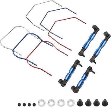 ShareGoo Front & Rear Sway Bar Kit Anti-Roll Bar Set Upgrade Parts Compatible with Traxxas 4X4 Slash Stampede Rustler Rally 1/10 RC Car
