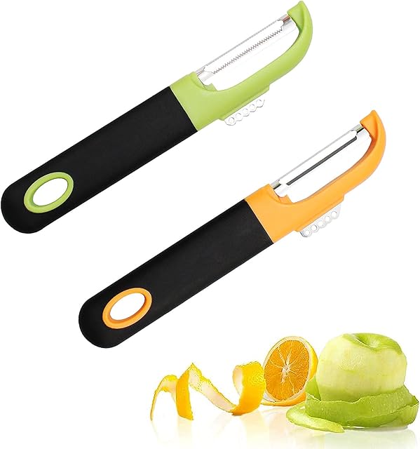 aupawdy 2 PCS Peeler Fruit Vegetable Peeler Universal Peeler with Stainless Blade for Speed Peeling of Potato Carrot and All Kinds of Veg and Soft Skinned Fruit.
