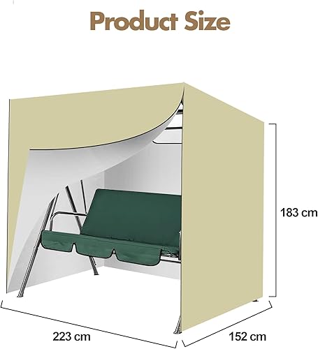 Miniatura 2 de Aidoclip Reemplazo de toldo impermeable para columpio de porche  Cubierta de parasol para asiento de columpio de jardín al aire libre  Toldo