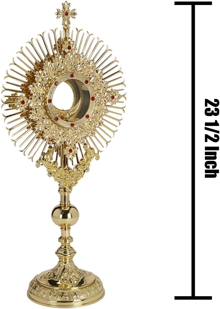 Christian Brands Ornate Jeweled Monstrance with Luna and Case