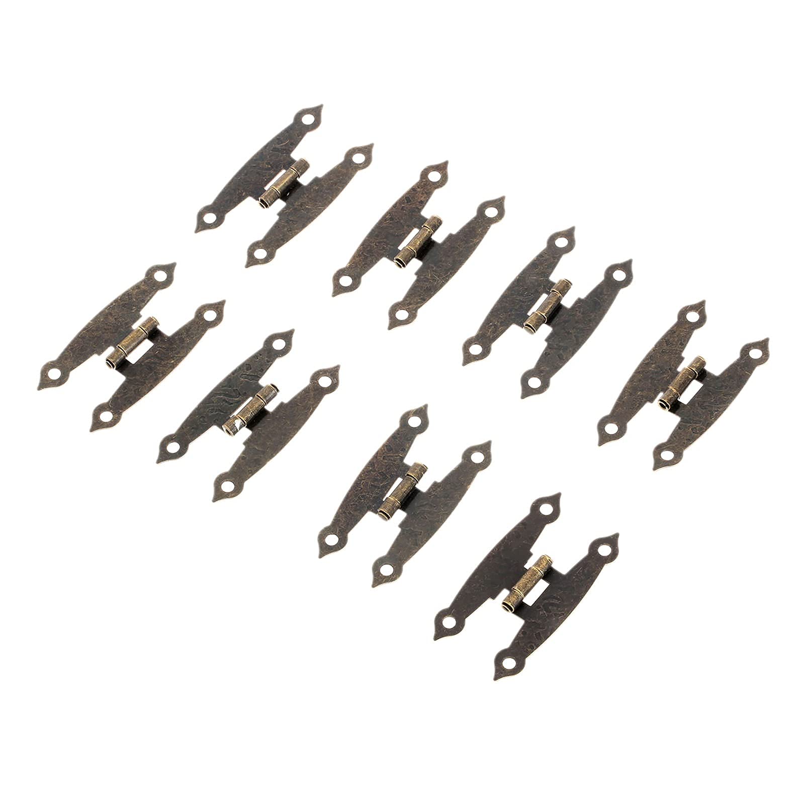 Nvsfzgiyg One Color Hinge, 8Pcs Antique Bronze Zinc Alloy Long 4 Holes V-Intage Brass Furniture Window Cupboard Cabinet 65Mmx35mm