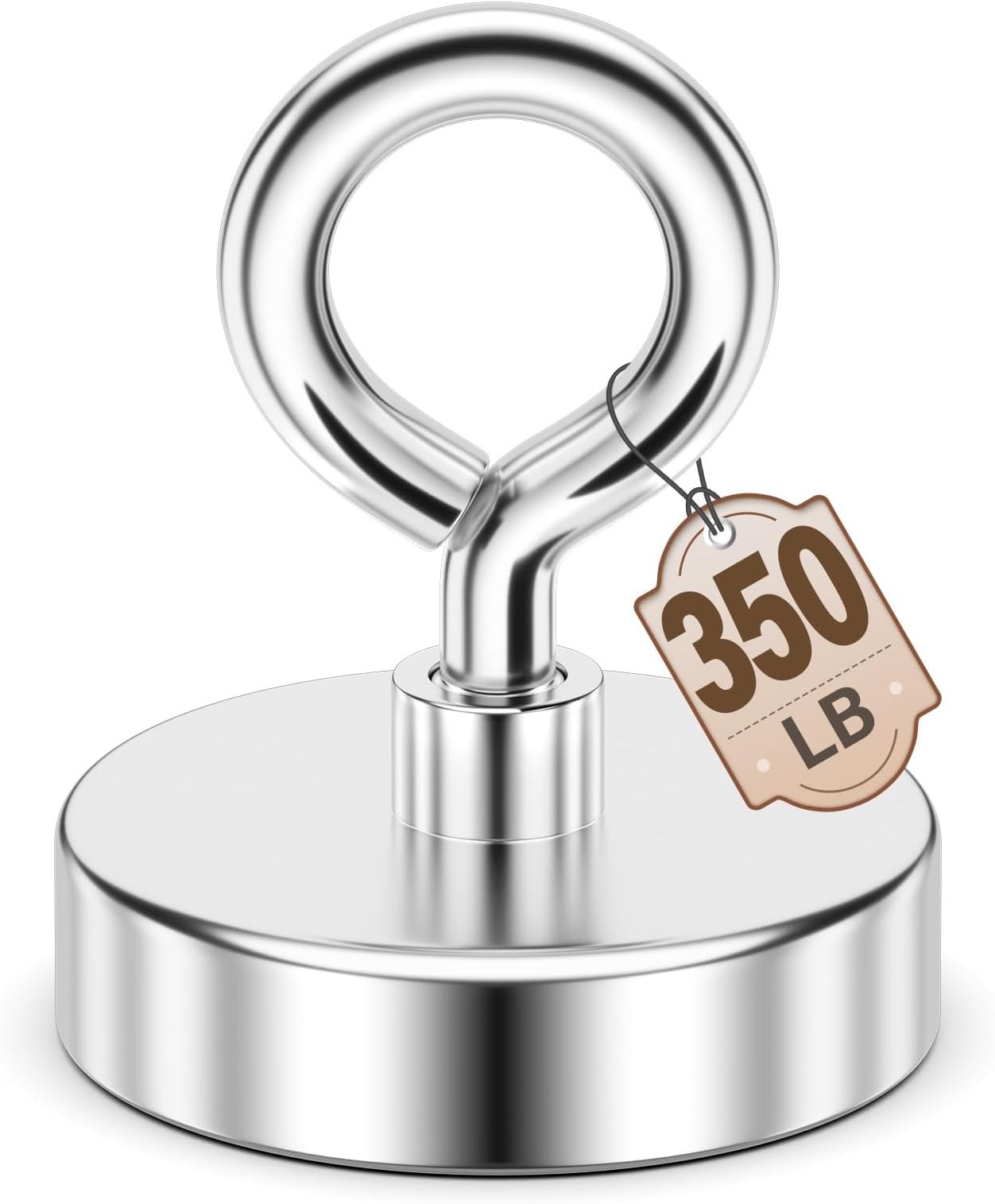 Fishing Magnets, 300 lb+ Pulling Force Strong Magnet Fishing, Neodymium Rare Earth Magnet with Lifting Eye-Bolt, Permanent lifting Magnets for Retrieving Items in Lake, Ocean, Lawn -2 inch Diameter