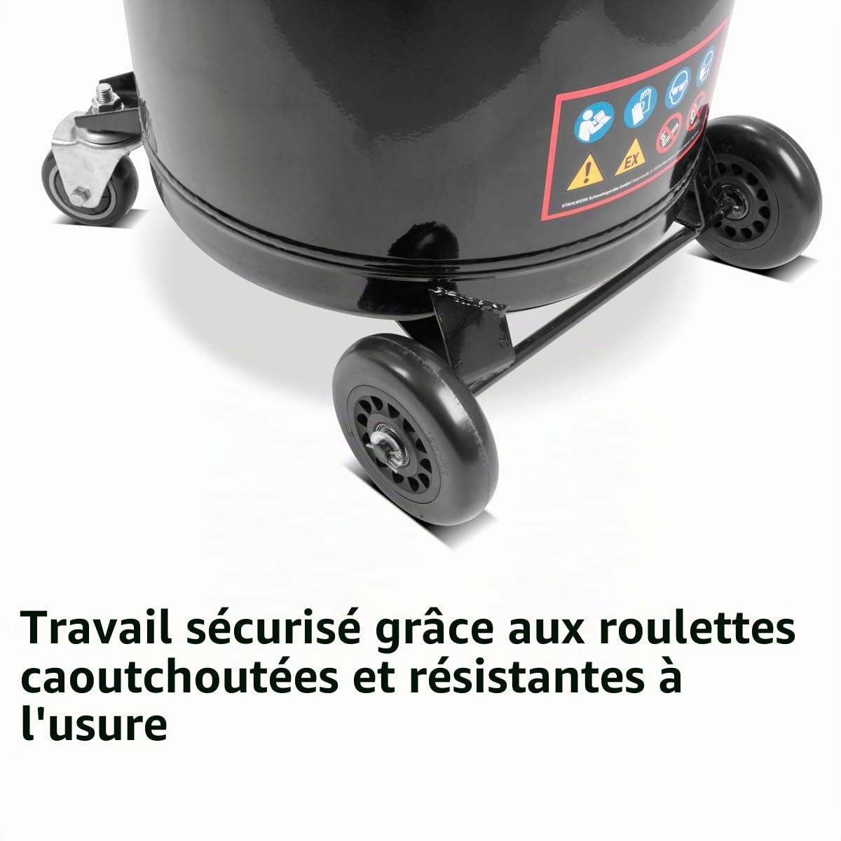 STAHLWERK Réservoir de collecteur d'huile avec une capacité de 70 l (OD-70 ST) – Collecteur d'huile mobile pour la récupération d'huile usagée lors du changement d'huile, dispositif d'aspiration