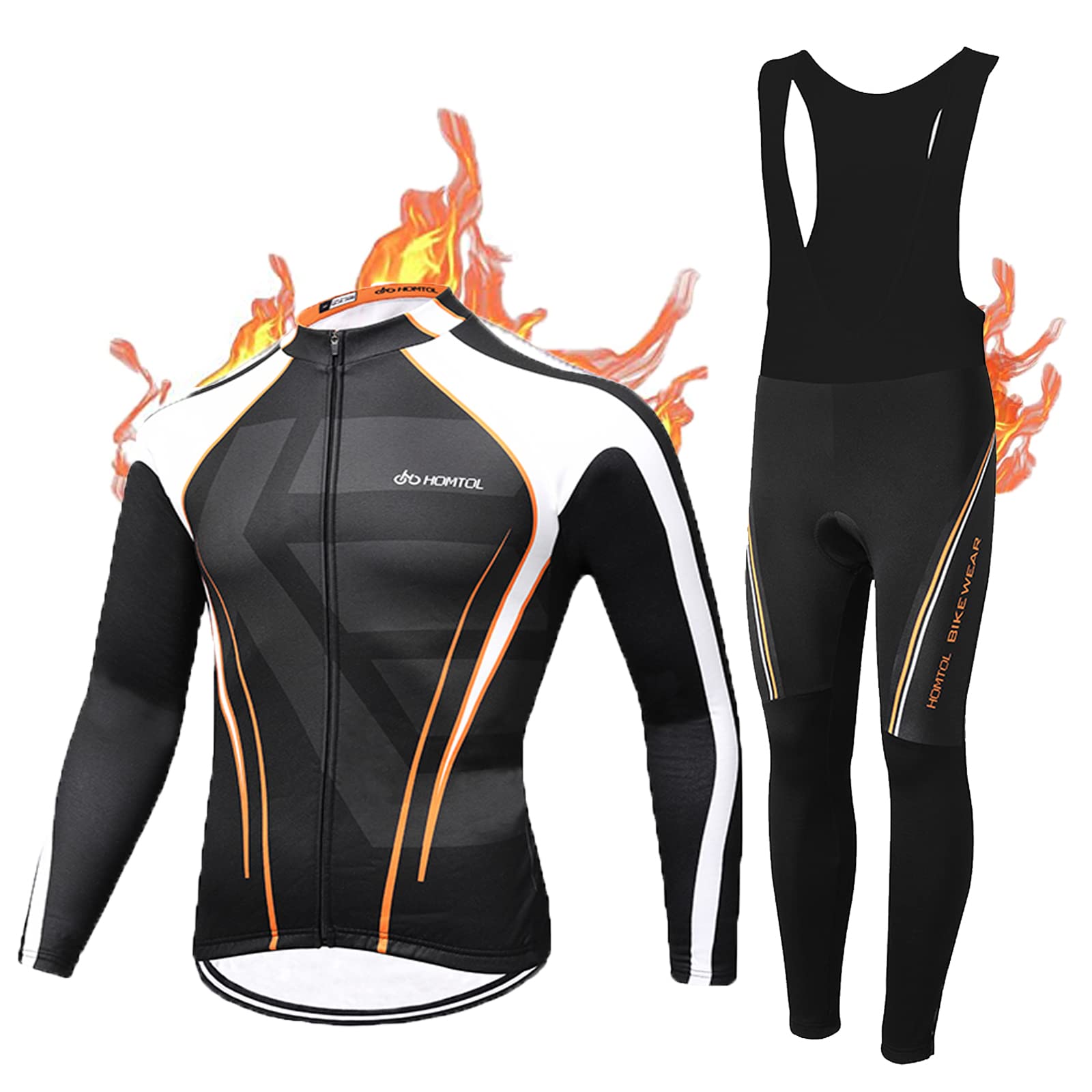 Maglia da ciclismo da uomo a maniche lunghe in pile termico Abbigliamento ciclismo invernale Pantaloni da ciclismo con fondello + gel 9D Tute da ciclismo