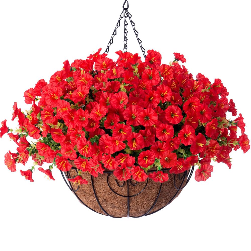 HyeFlora Artificial Fake Hanging Flowers Basket