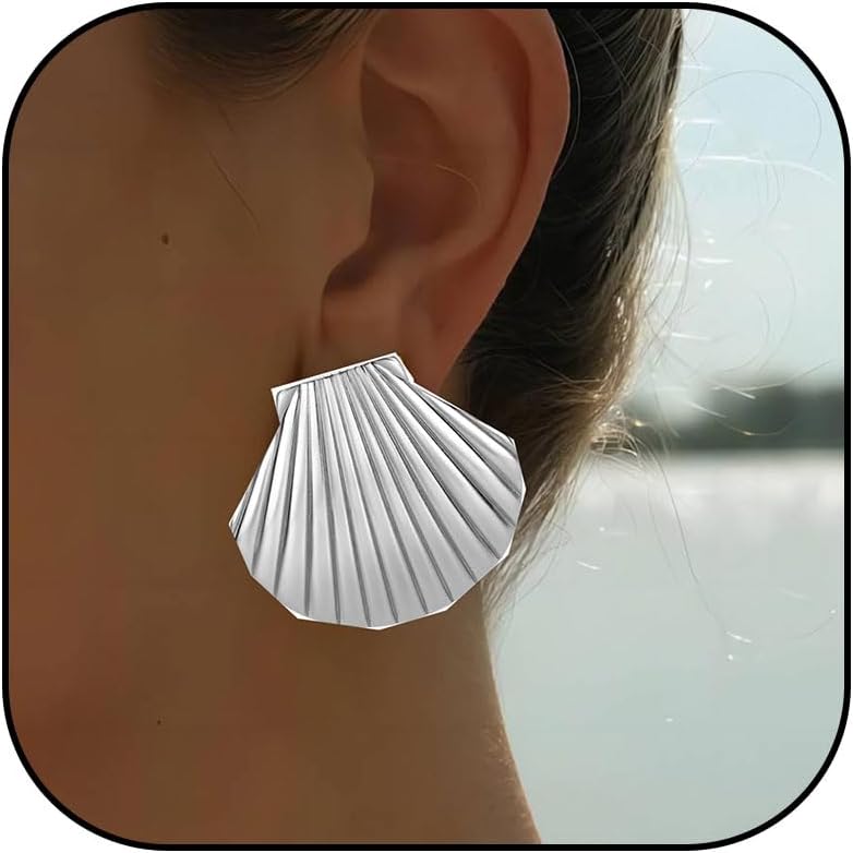 Shell Earrings for Women Gold Silver Starfish Seashell Drop Ocean Beach Outfits for Women Fashion Accessories Gifts