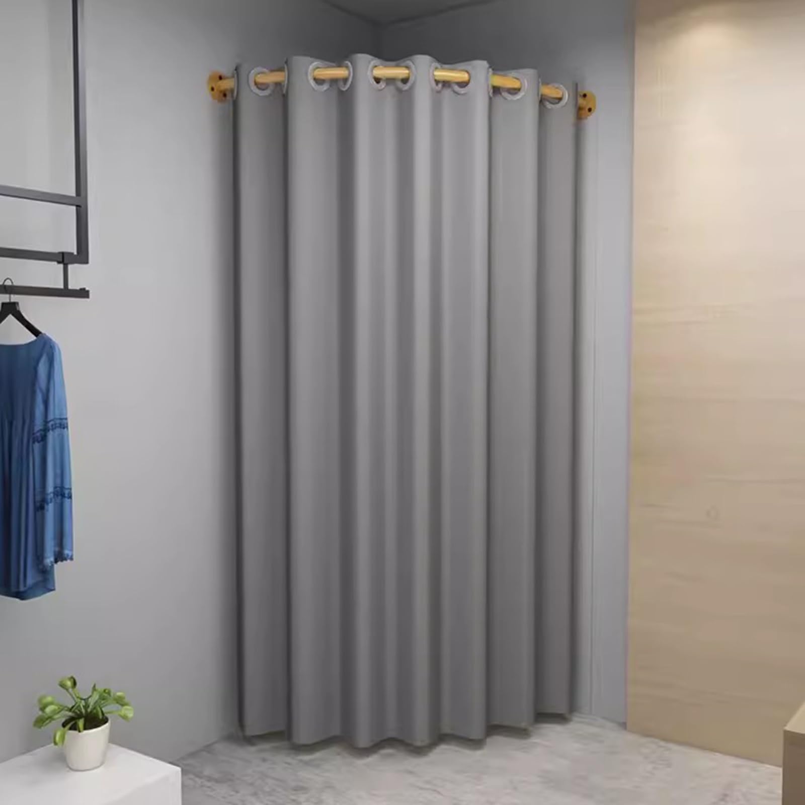 Cabine d'essayage d'angle résolvant le manque d'espace pour boutique de mode