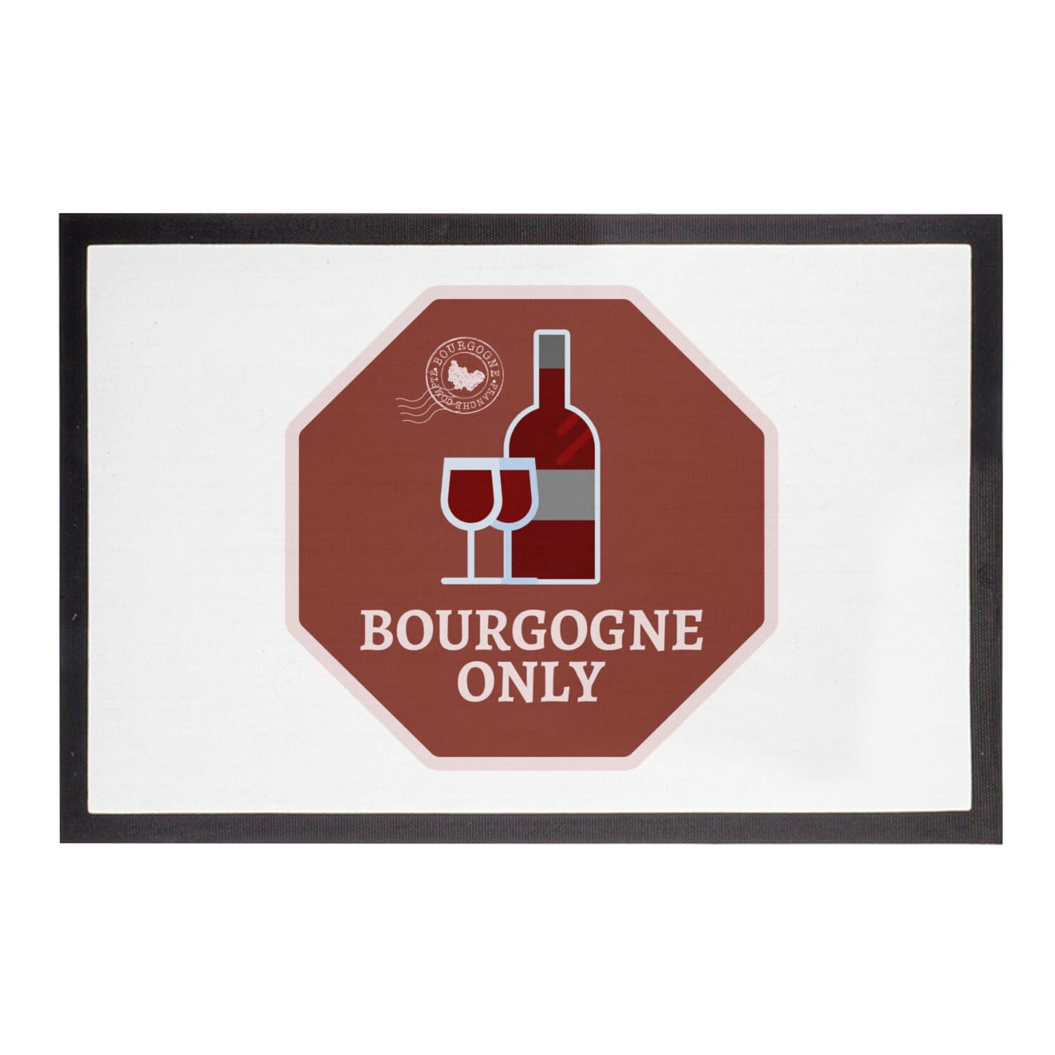 Paillasson Bourgogne Vin Blanc Bouteille pour Entrée et Cave de Dégustation