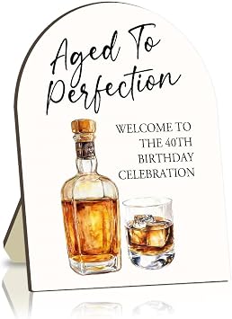 40th Birthday Party Setup Board, Forty Birthday Wooden Tabletop Welcome Sign, 1986 Birthday Party Sign for Forty Party Decoration, 1986 Birthday Party Decoration, 40th Aged to Perfection Table Signs