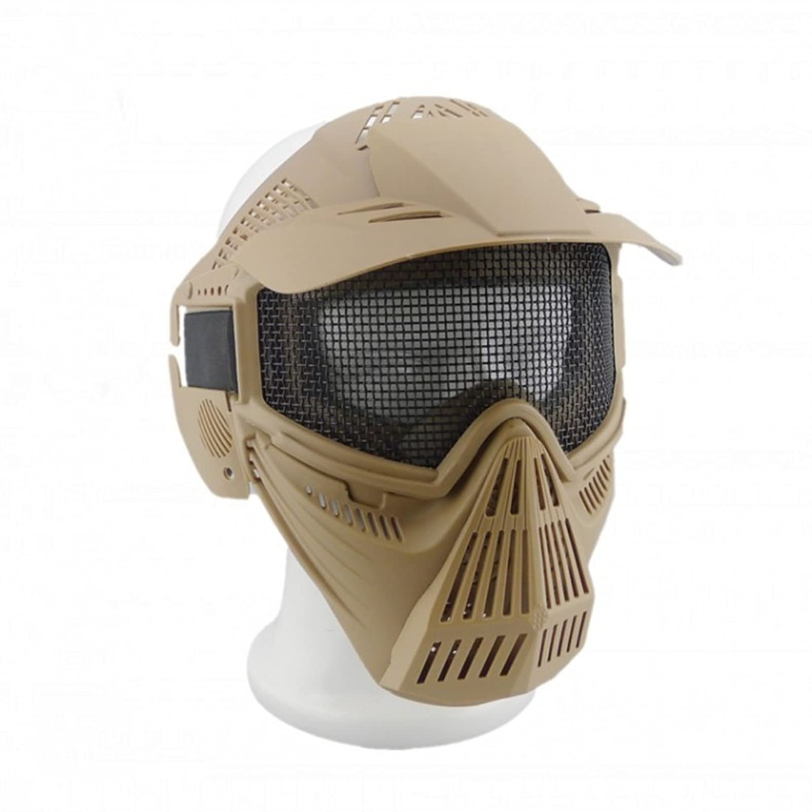 Jungle Leopard Maschera Tattica a Rete in Acciaio Integrale con Protezione Solare for Airsoft CS Shooting CS Games