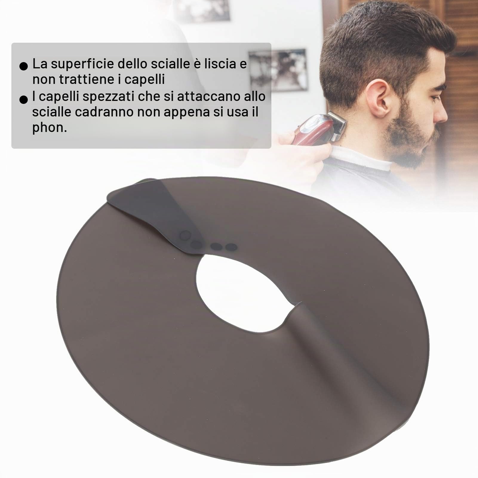 Protezione Collo Parrucchiere Silicone Mantella Colorazione Tintura Capelli Accessorio Nero