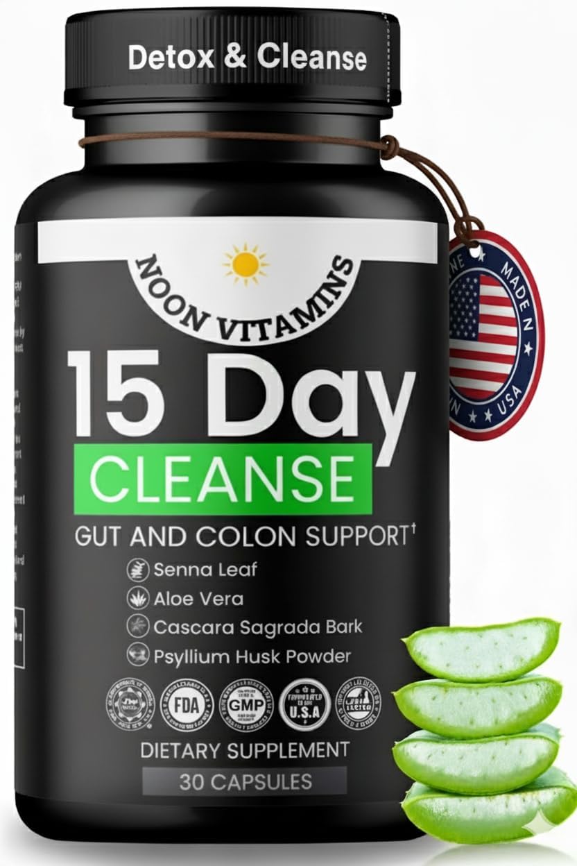 15-Day Colon Cleanse & Gut Detox – Natural Probiotic Cleanser with Senna Leaf, Psyllium & Aloe – Halal for Men & Women – Supports Digestive Health, Regularity & Bloating Relief – 30 Capsules 15-Day Colon Cleanse & Gut Detox – Natural Probiotic Cleanser with Senna Leaf, Psyllium & Aloe – Halal for Men & Women – Supports Digestive Health, Regularity & Bloating Relief – 30 Capsules
