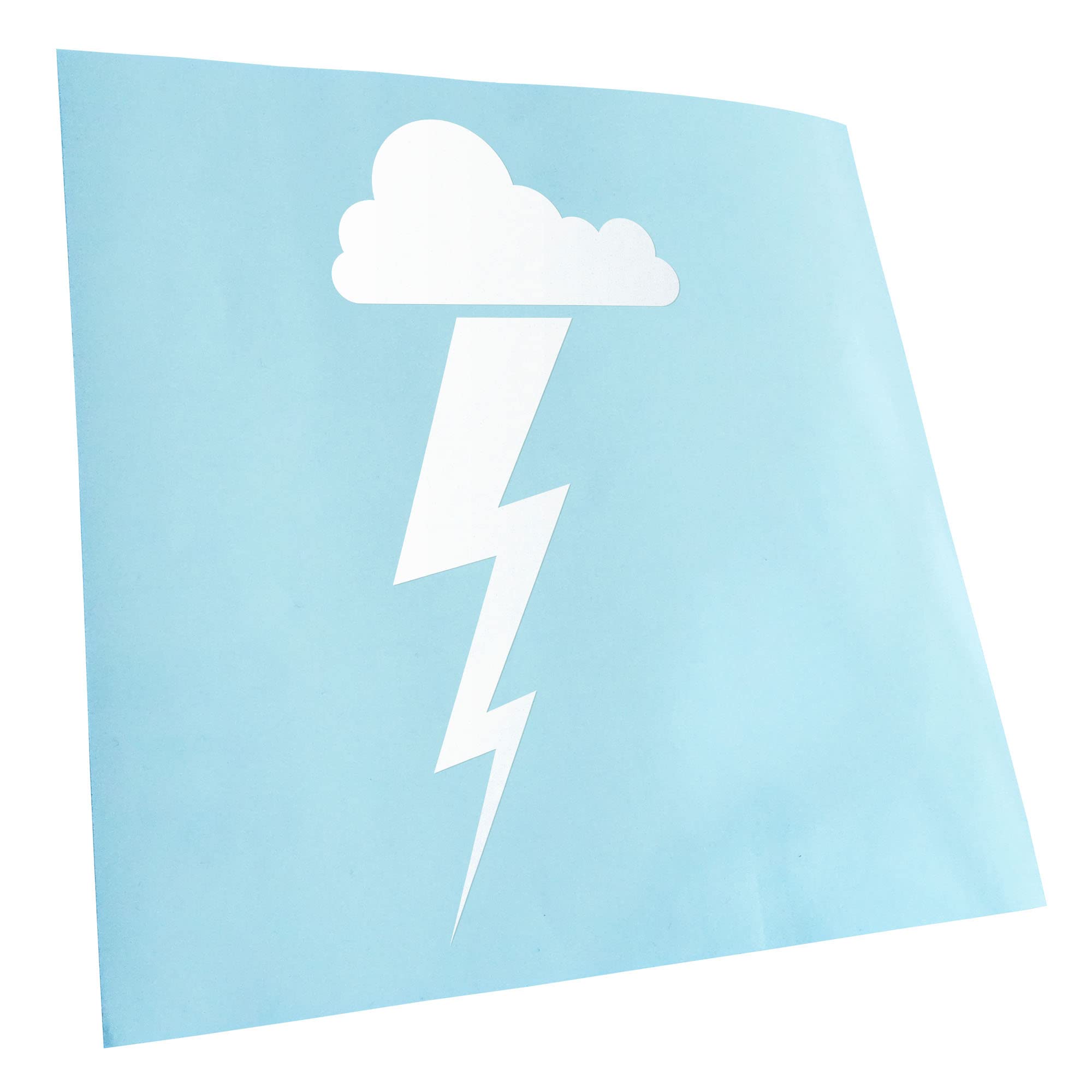 Kiwistar - Car Sticker - Matt White - 24 x 12 cm Thundercloud Lightning - Rear Window Car Sticker Weatherproof for Car Truck Moped Truck - Sticker Exterior Self-Adhesive Tuning Accessories for Windows