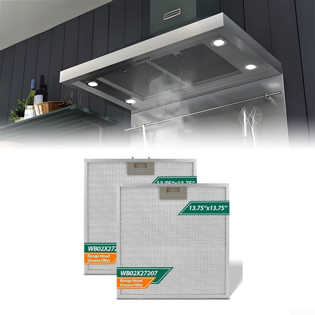Aluminiowy filtr parowy, 2 sztuki, kompatybilny z okapami – mata filtrująca tłuszcz, trwała, 34,9 x 34,9 x 9 cm