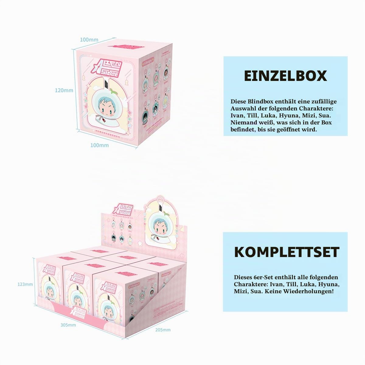 YJacuing Anime Alien Stage Teruterubozu Series Mystery Blind Box Schlüsselanhänger, offiziell lizenziertes Sammlerstück Chibi Bag Charm