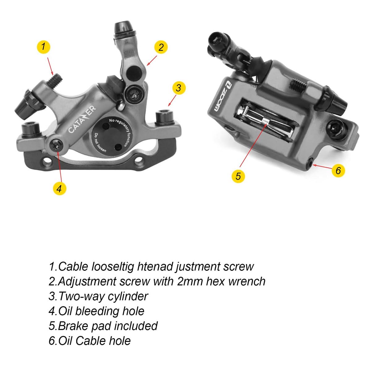 Kit Freno A Disco Idraulico Per MTB – 160 Mm, Anteriore 800 Mm / Posteriore 1400 Mm, Doppio Pistone In Alluminio, Per Bici Da Montagna