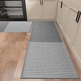 Hargiis Kitchen Mats 2 PCS Set, Kitchen Rugs and Mat Non Skid Washable, Cushioned Anti Fatigue Kitch