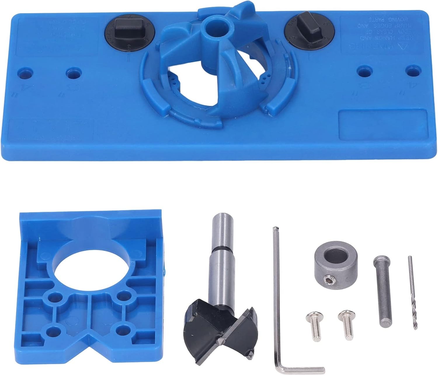 Hilitand 35mm Concealed Hinge Jig Kit, Hinge Hole Saw Jig Drilling Cutter Bit Set Door Hole Opener Closet Door Hole Jig Puncher(Blue)