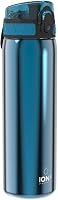Sticlă de apă ușoară din oțel ion8 600 ml, Albastru, etanșă, deschidere cu o singură mână, compatibilă cu mașina de spălat vase, capac cu închidere sigură, mâner pentru transport 1