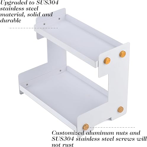 Vista 11 de Organizador de baño, organizador de encimera de baño de 2 niveles, organizador de especias de cocina, estante de almacenamiento de encimera