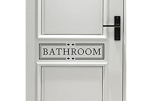 Small Bathroom Sign: 15.5" x 3.8" Vinyl Decal for Doors & Walls