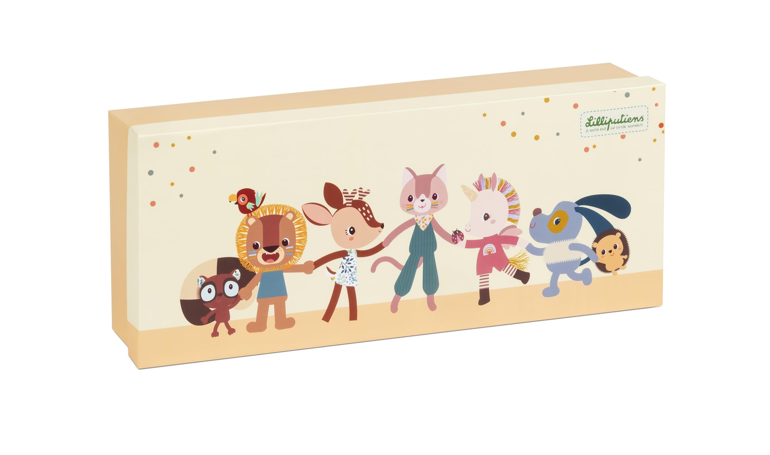 Lilliputiens - Set de 3 Hochets Sensoriels - Jack & Ses Amis - Jouets d'Eveil Colorés - Stimulent 3 Sens : La Vue, Le Toucher & l’Ouïe - Boite Cadeau - Dès La Naissance - 83588