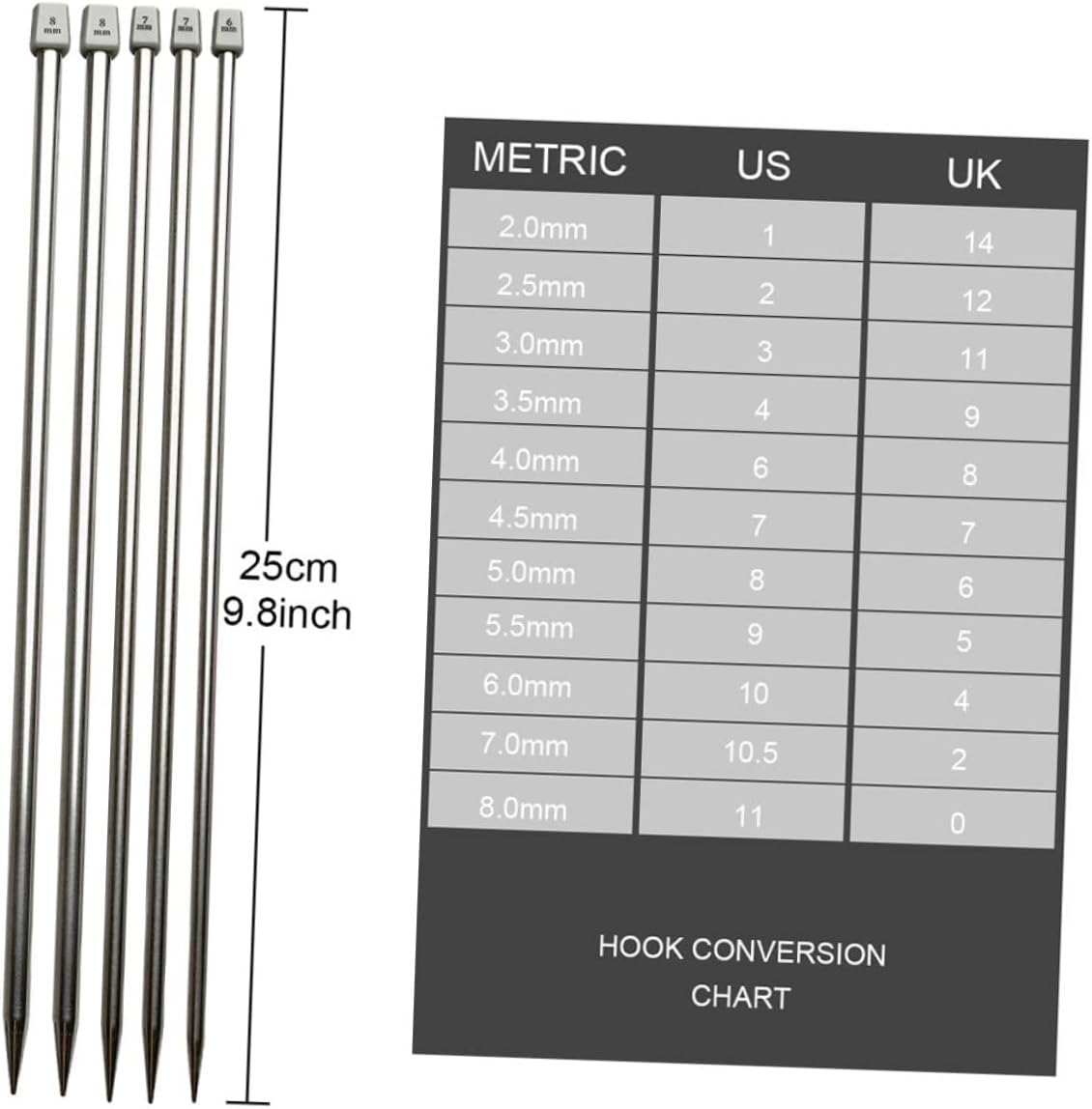BATHVEVE 61Pcs Knitting Tools Set of Single Pointed Needles Stitch Markers Durable Knitting Supplies Kit for All Skill Levels