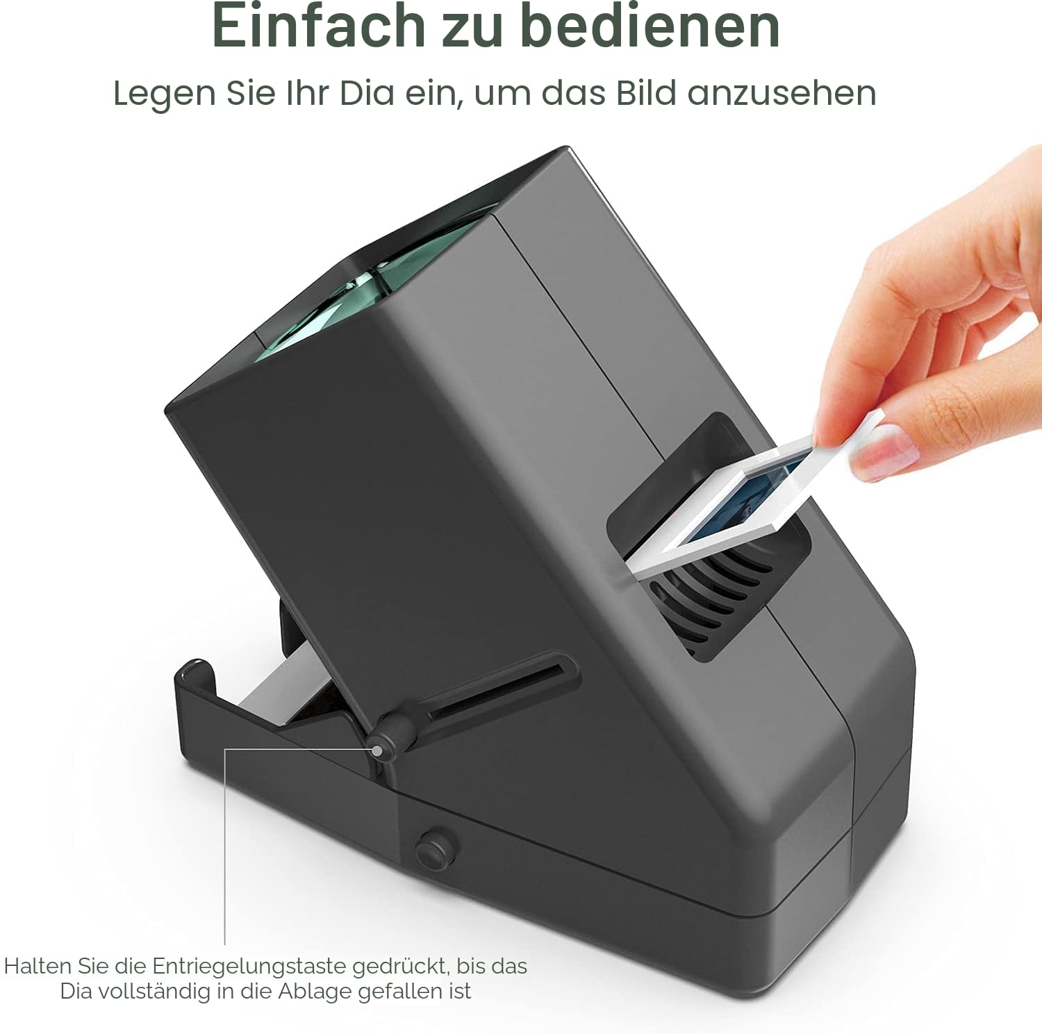 DIGITNOW! 35mm Diabetrachter, 3-fache Vergrößerung, LED beleuchtete, beleuchtete Betrachtung, USB betrieben/Batteriebetrieb - für 35mm Dias negativ (4AA-Batterien im Lieferumfang enthalten)