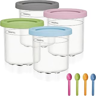 4 PCS Creamy Behälter für Ninja Creami NC300EU NC301EU, Ninja Creami Eismaschine Becher Zubehör mit Eismaschine NC299EU NC301 NC300 NC299AMZ NC299