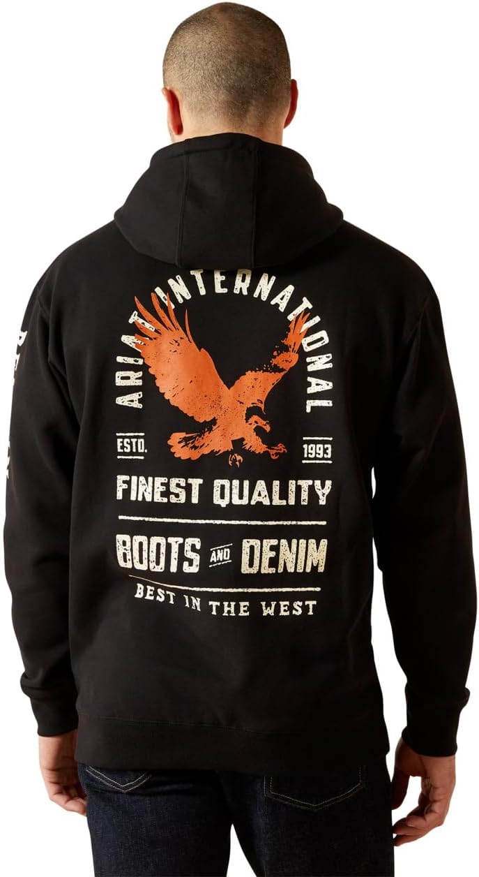 ARIAT mens Ariat Eagle Large Hoodie - Image 2