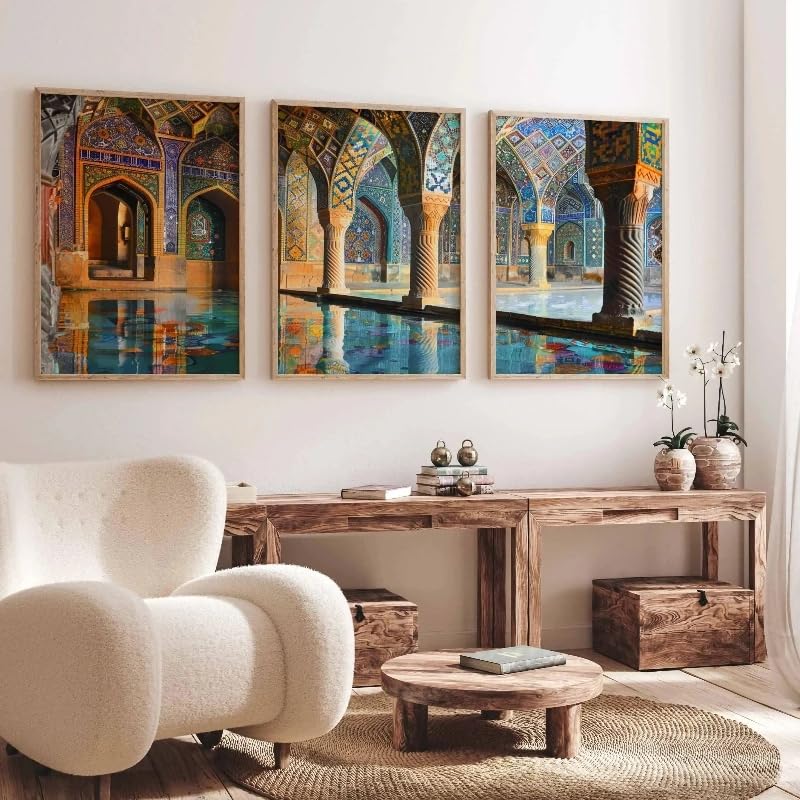 Lienzo de viajes a Irán para decorar salones modernos con arte arquitectónico