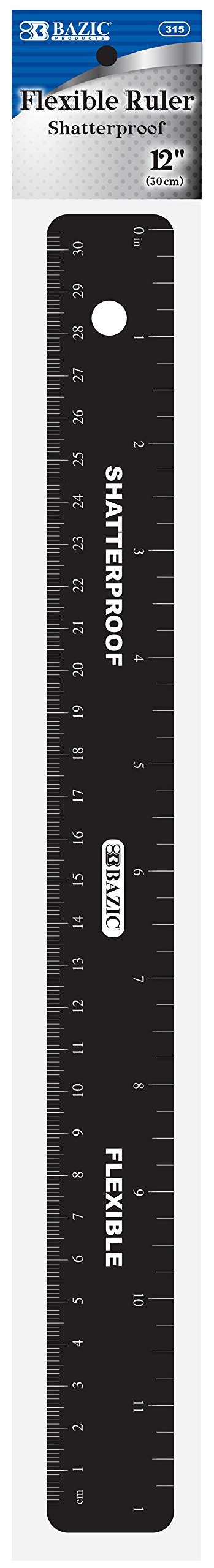 BAZIC 30 cm bruchsicheres flexibles Lineal, 24 Stück