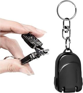 Portable Nail Clippers Compact Collapsible Travel Keychain Nail Clipper with Case, Folding Nail Clippers, Mini Stainless Steel Manicure Tool (Black)