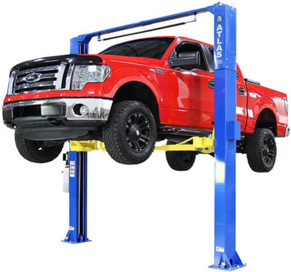 ATLAS Automotive Equipment PRO-9D 2-Post Vehicle Lift, 12' Minimum Ceiling Height, 9,000lb Capacity, Clear Floor Design, Asymmetric/Symmetric Arms, Dual Direct Drive Cylinders, for DIY/Hobbyists
