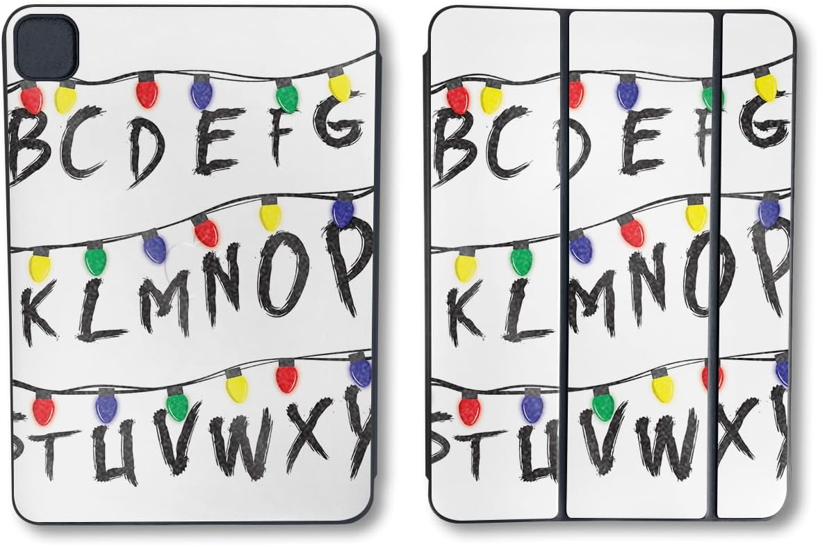 Glossy Glitter Skin Compatible with Apple Smart Folio for iPad Pro 11-inch (M4/M5) 2025 - Stranger Alphabet - 3M Vinyl Protective Decal Cover | Crafted in The USA by MightySkins
