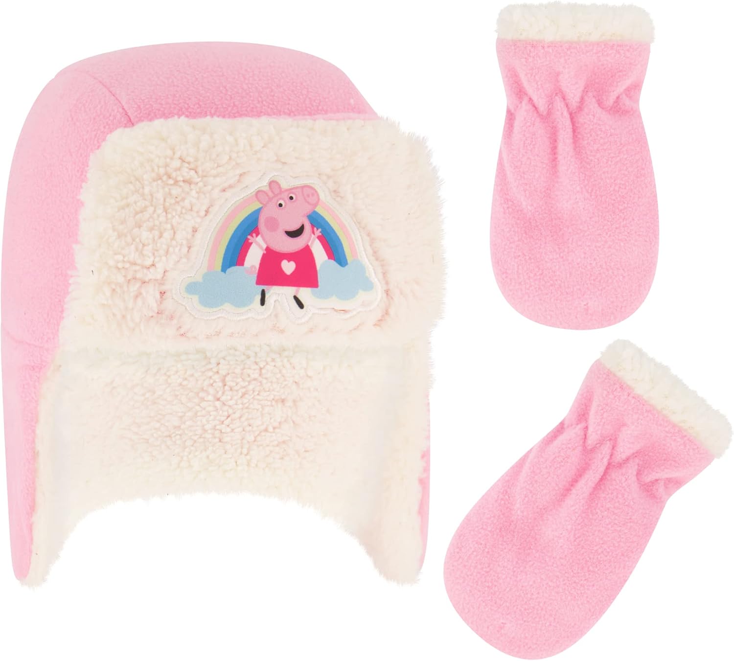 Hasbro Girls Winter Accessory Hat and Mittens Set, Peppa Pig Beanie for Toddler Ages 2-4