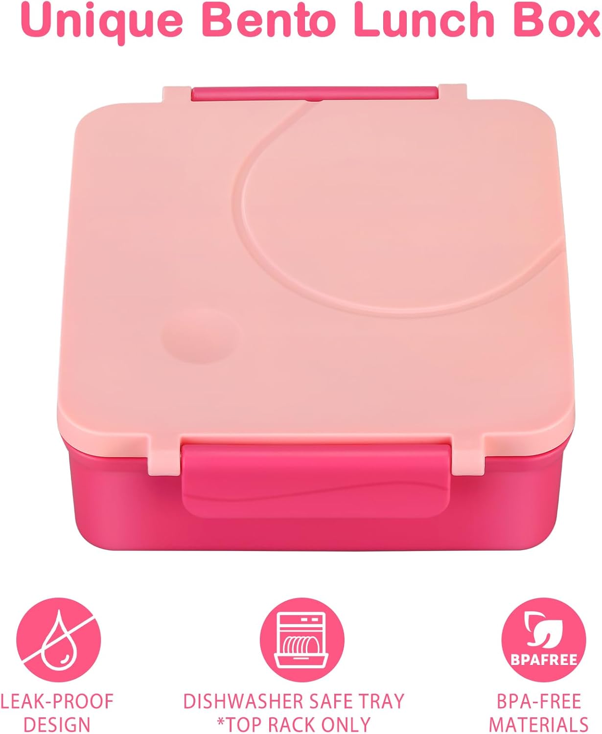 Bento Lunch Box Set for Kids with 8oz Soup Thermo, Leak-Proof Lunch Containers with 4 Compartment, Kids Thermo Hot Food Jar and Insulated Lunch Bag for Kid to School-Pink - Image 2