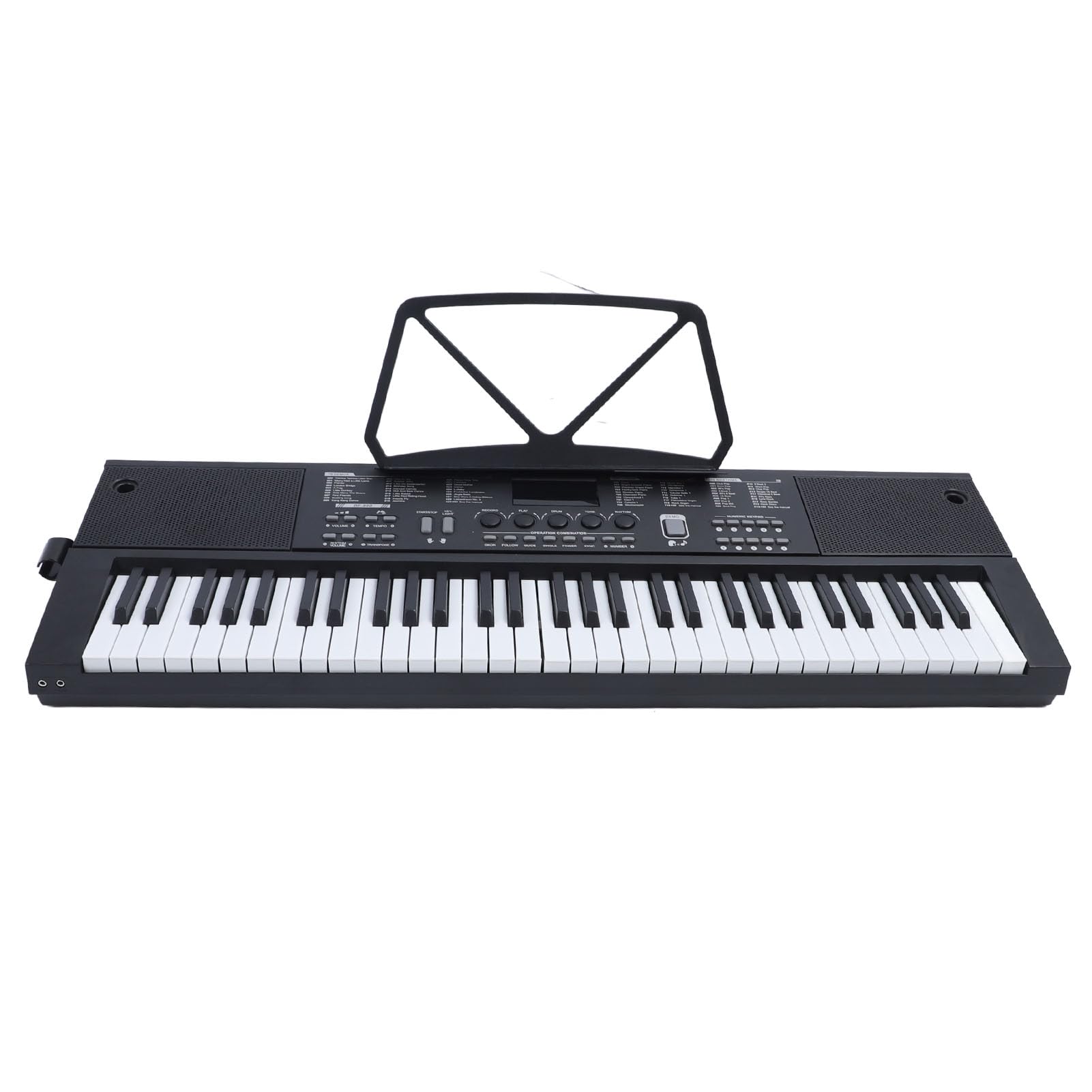 SEAFRONT Ideal para Principiantes Teclado Electrónico de 61 Teclas Altavoces Duales Pantalla LED Atril Alimentado por USB con Teclas Iluminadas Órgano Electrónico