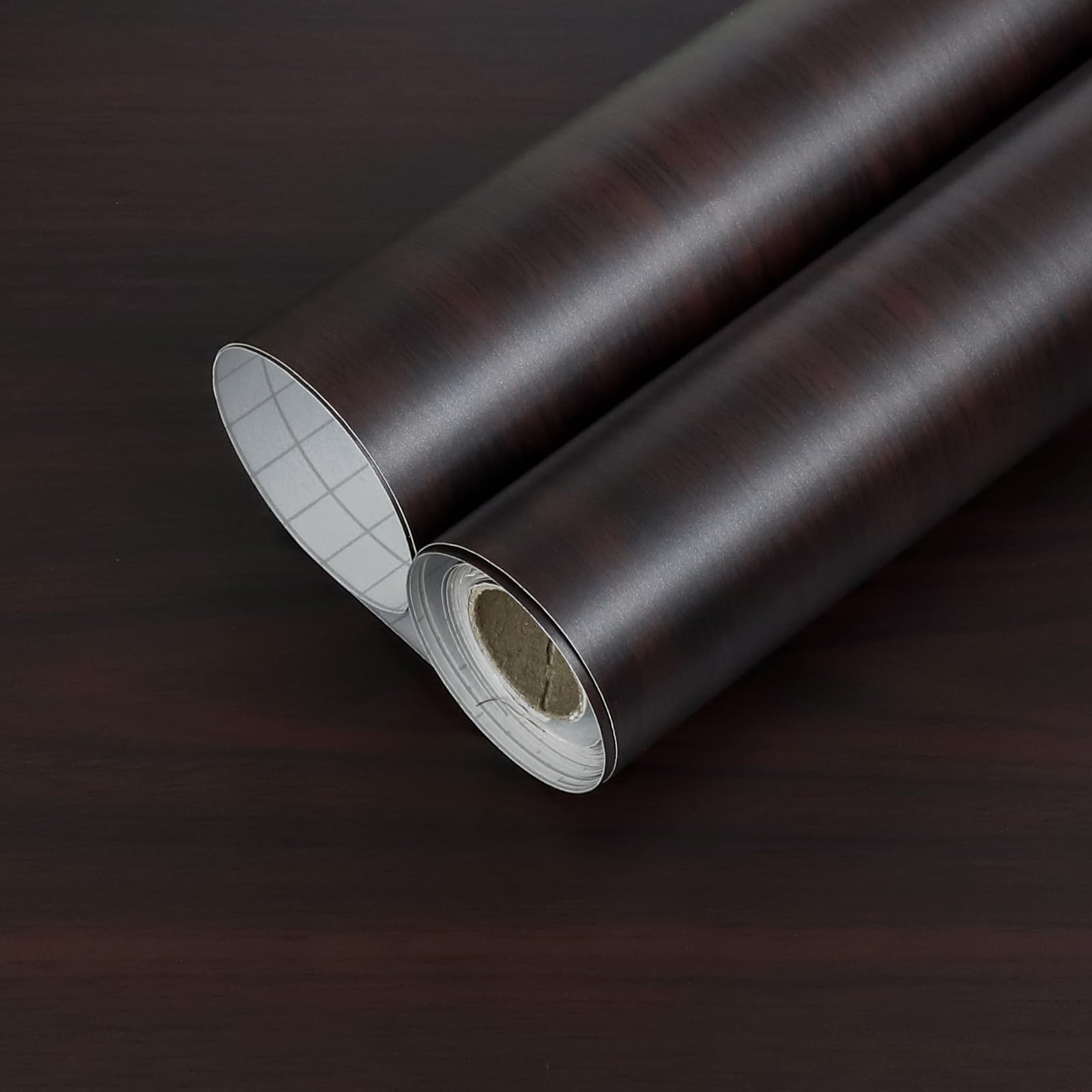 Oxdigi Dark Walnut Contact Paper - 23.6 x 196 Inches - Self-Adhesive, Removable and Waterproof - Ideal Peel and Stick Wallpaper for Cabinet, Countertop, Desktop, Rental Property, Kitchen