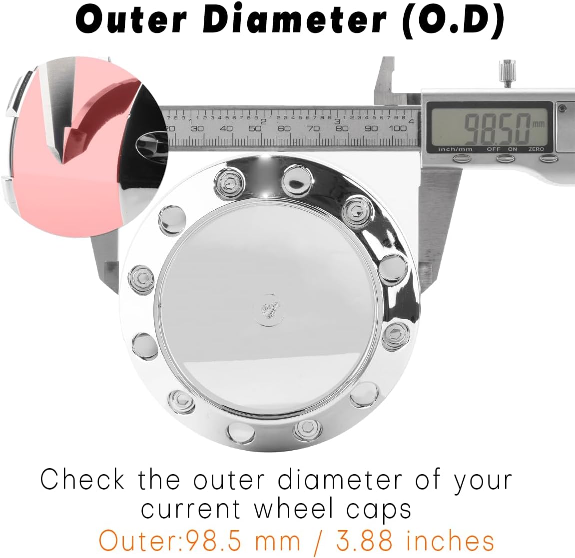 Wheel Center Caps for XD Series 464K98 905K98 1001786, Chrome Silver 4pc