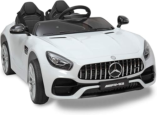 TOBBI Auto eléctrico Mercedes Benz de 12 V para niños con licencia para niños con control remoto MP3 radio 3 velocidades para niños y niñas color