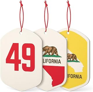California 49 Car Air Freshener 3-Pack – Lemon Scent – Shield Shape Hanging Design – Double-Sided Print (49 & State Map) – Long-Lasting, Bold & Fresh – Car, Office, Gym