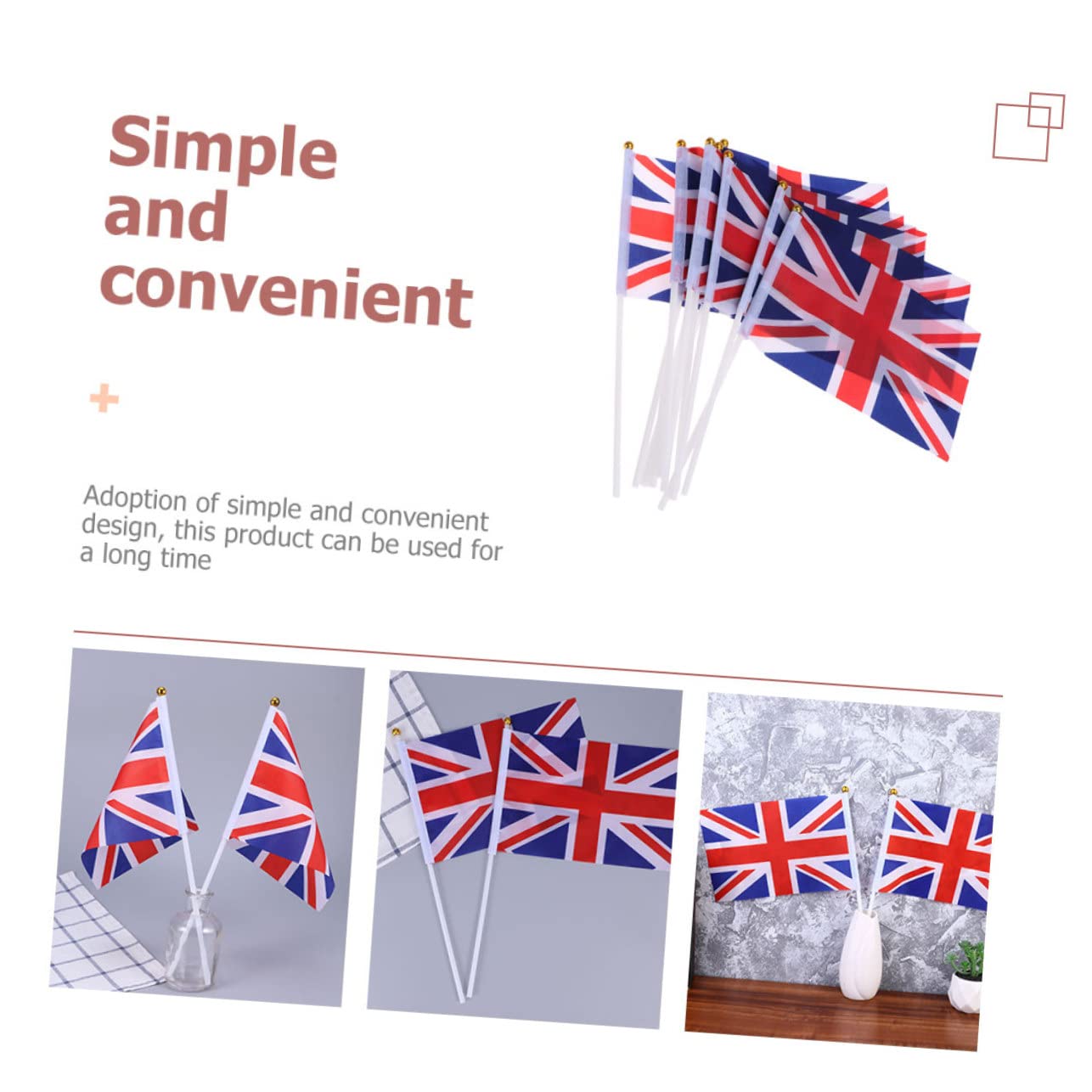 25 Pezzi Bandiere Inglesi Piccole a Mano in Poliestere Bandiere Union Jack per Feste Sportive Stadio Esterno
