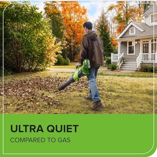 Greenworks 40V (730 CFM / 190 MPH) Cordless Leaf Blower with High Power Brushless Motor, Lightweight Backyard Cleaner for Fast Debris Removal, Includes 5.0Ah Battery & 5A Rapid Charger thumbnail 8