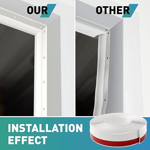 Miniatura 5 de FCSOTSPS Sello de puerta de garaje de 34.4 pies en la parte superior y los lados, sello lateral de goma resistente a la intemperie, universal,